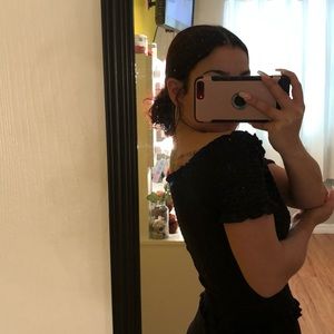 Black off the shoulder crop top